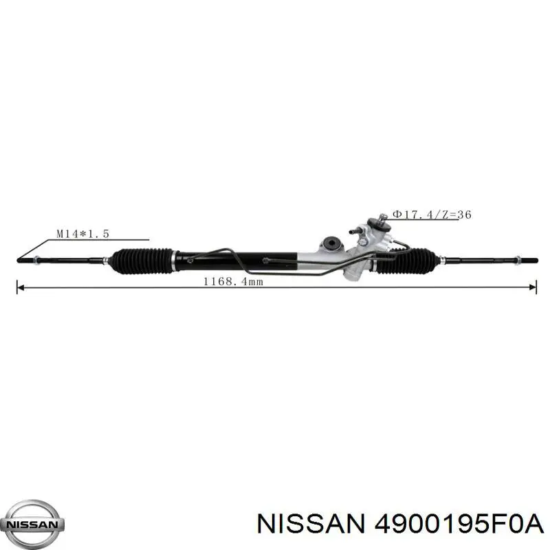 4900195F0A Nissan/Infiniti Listwa kierownicza (maglownica)