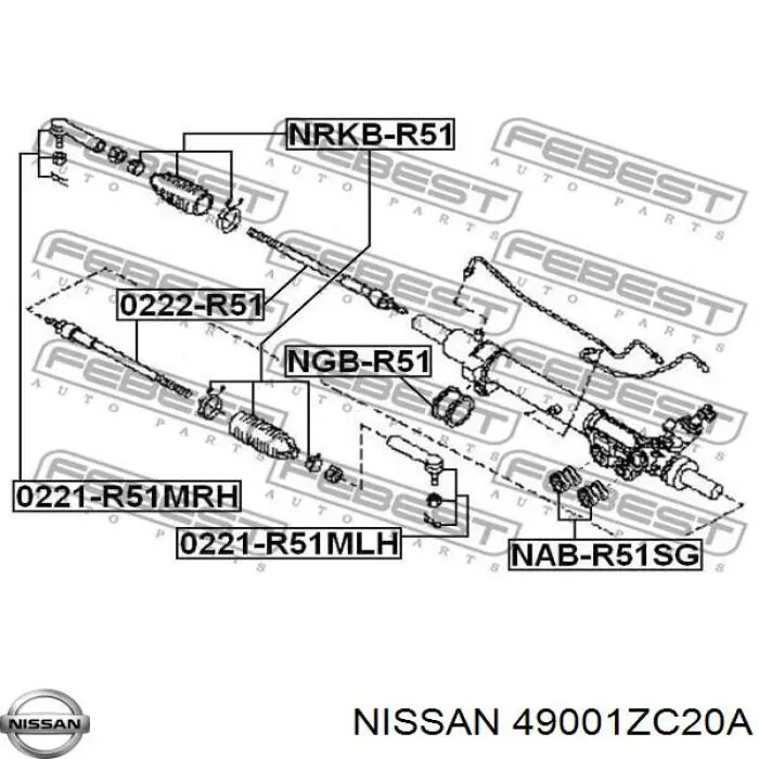 Listwa kierownicza (maglownica) do Infiniti QX56  JA60
