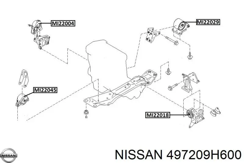 497209H600 Nissan/Infiniti Przewód hydraulicznego układu wspomagania wysokiego ciśnienia, od pompy do maglownicy (mechanizmu)