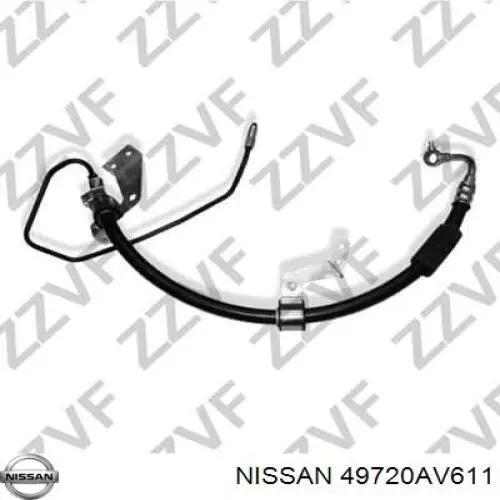 49720AV611 Nissan/Infiniti Przewód hydraulicznego układu wspomagania wysokiego ciśnienia, od pompy do maglownicy (mechanizmu)