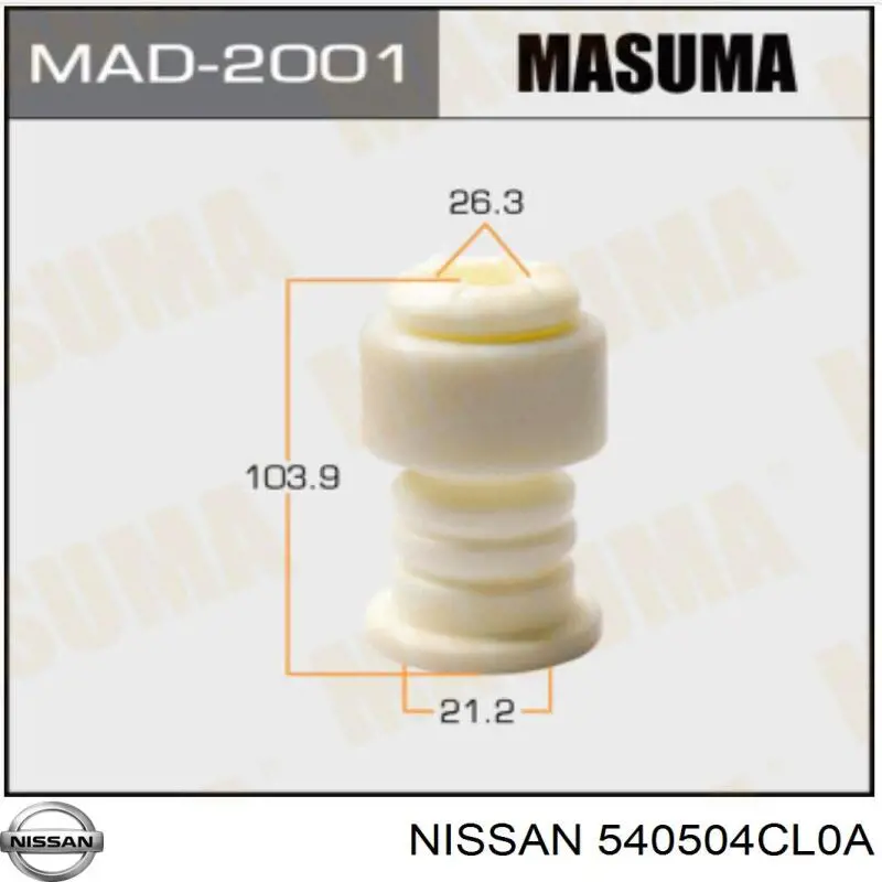 540504CL0A Nissan/Infiniti Odbój amortyzatora przedniego