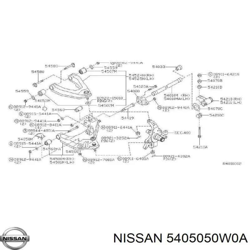 Do koszyka 540500F000 Nissan/Infiniti Odbój amortyzatora przedniego