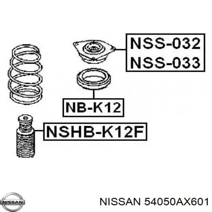 Odbój amortyzatora przedniego + osłona Nissan/Infiniti 54050AX601 cena, od 15,41 USD