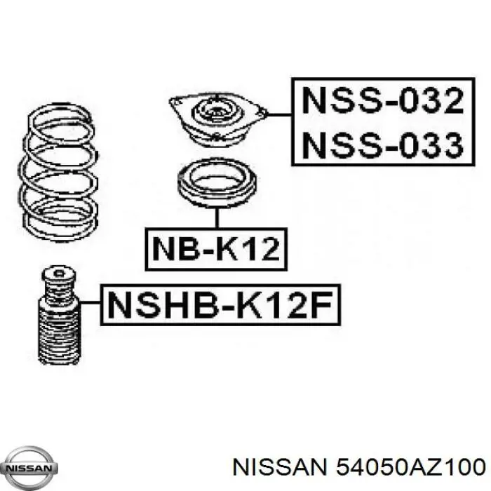 Odbój amortyzatora przedniego + osłona Nissan/Infiniti 54050AZ100 cena, od 15,41 USD