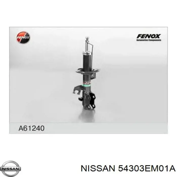 Do koszyka 54303EM01A Nissan/Infiniti Amortyzator przedni lewy