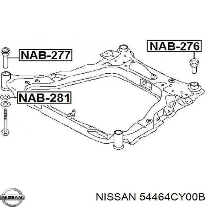 Do koszyka 54464CY00B Nissan/Infiniti Tuleja (poduszka) przedniej belki