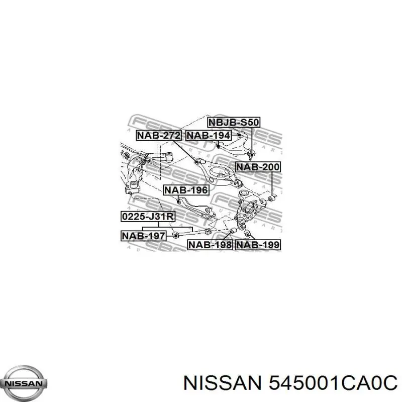 Do koszyka 545001CA0C Nissan/Infiniti Wahacz zawieszenia przedniego dolny prawy