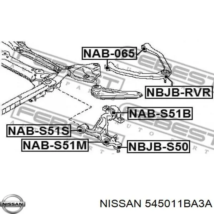 Wahacz zawieszenia przedniego dolny lewy Nissan/Infiniti 545011BA3A cena, od 301,30 USD