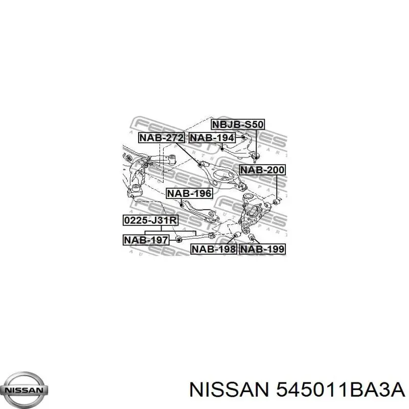 545011BA3A Nissan/Infiniti Wahacz zawieszenia przedniego dolny lewy