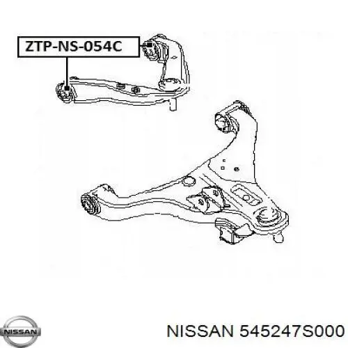 Do koszyka 545247S000 Nissan/Infiniti Wahacz zawieszenia przedniego prawy górny