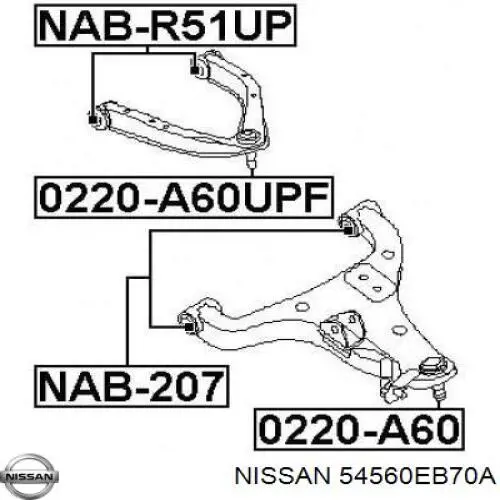 Silentblock przedniego wahacza dolnego Nissan/Infiniti 54560EB70A cena, od 16,30 USD