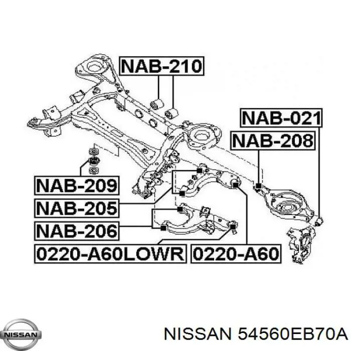 Do koszyka 54560EB70A Nissan/Infiniti Silentblock przedniego wahacza dolnego