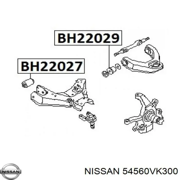 Do koszyka 54560VK300 Nissan/Infiniti Silentblock przedniego wahacza dolnego