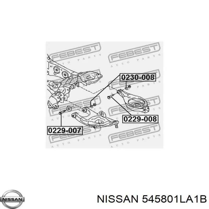 545801LA1B Nissan/Infiniti Śruba do mocowania wahacza tylnej dolnej