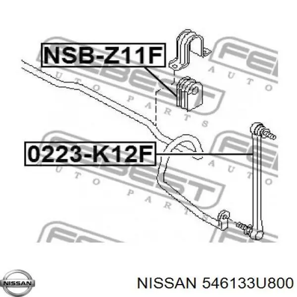546133U800 Nissan/Infiniti Tuleja stabilizatora przedniego