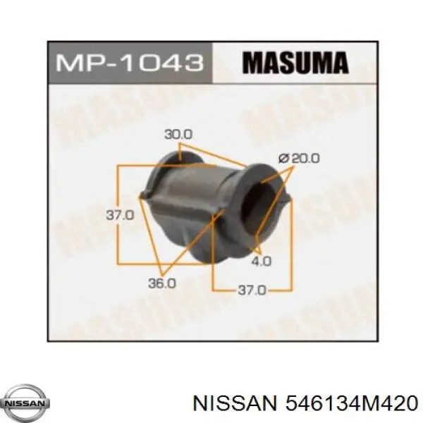 546134M420 Nissan/Infiniti Tuleja stabilizatora przedniego