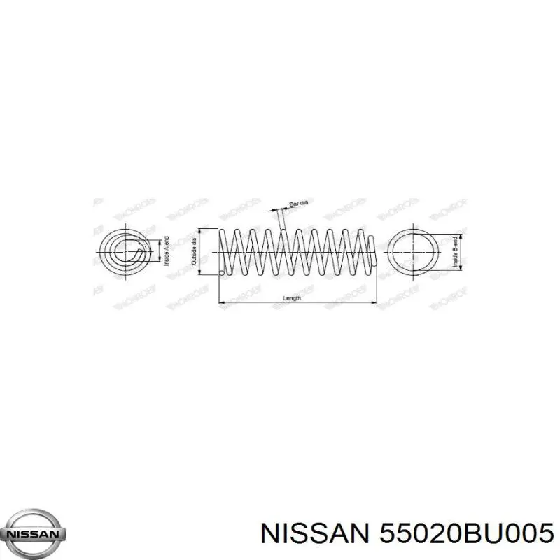 Sprężyna tylna Nissan Almera TINO (V10)