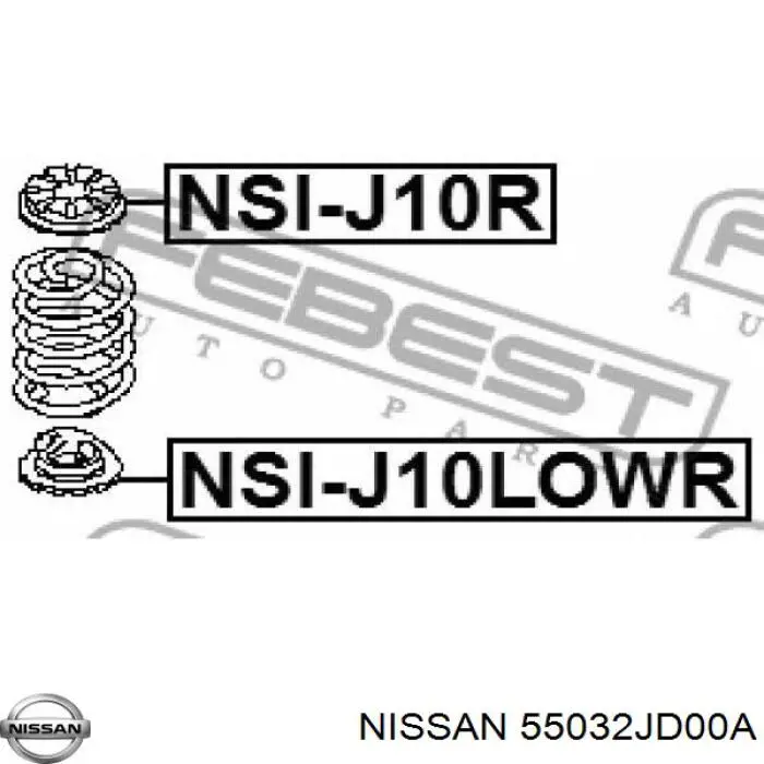 Podkładka (pierścień gumowy) sprężyny tylnej dolny Nissan/Infiniti 55032JD00A cena, od 11,30 USD