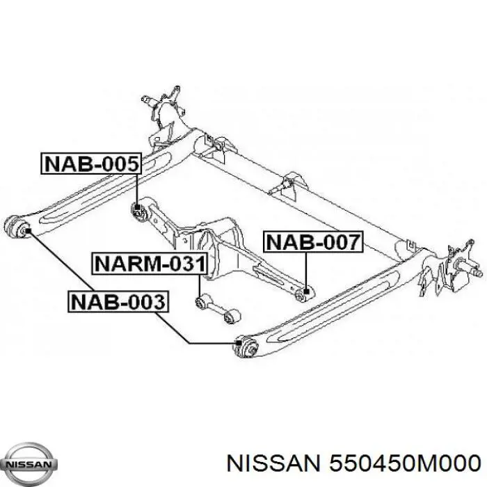 Silentblock tylnej belki 550450M000 Nissan/Infiniti