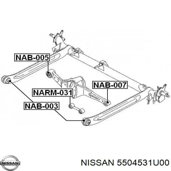 Silentblock tylnej belki Nissan/Infiniti 5504531U00 cena, od 15,50 USD