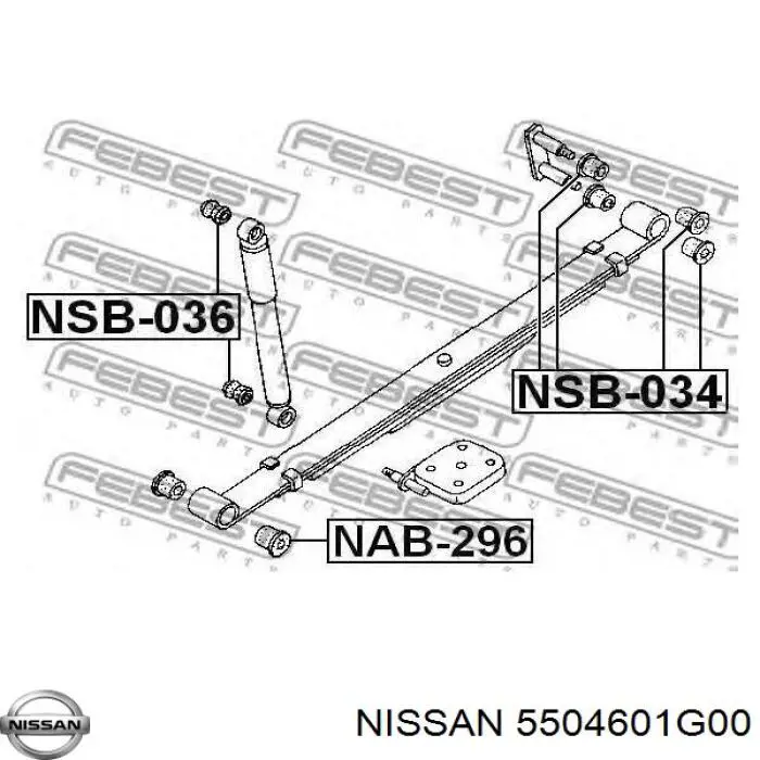 Do koszyka 5504601G00 Nissan/Infiniti Silentblock tylnego resoru tylny
