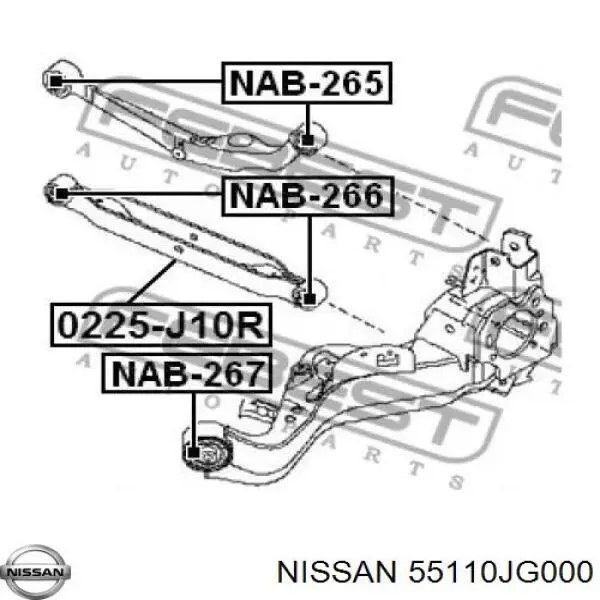 Wahacz zawieszenia tylnego dolny prawy Nissan/Infiniti 55110JG000 cena, od 50,61 USD