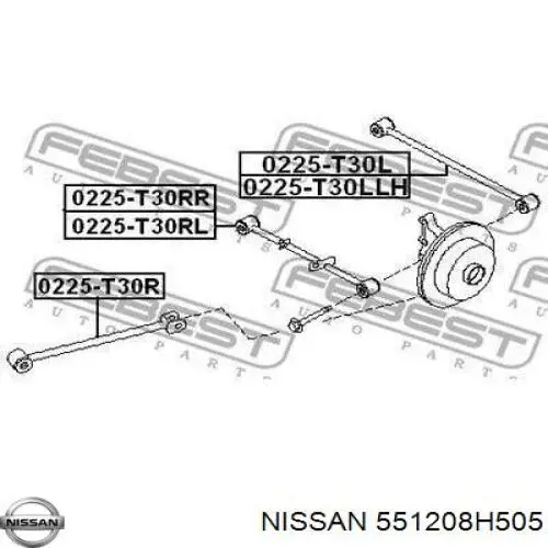 Wahacz zawieszenia tylnego dolny lewy Nissan/Infiniti 551208H505 cena, od 28,45 USD