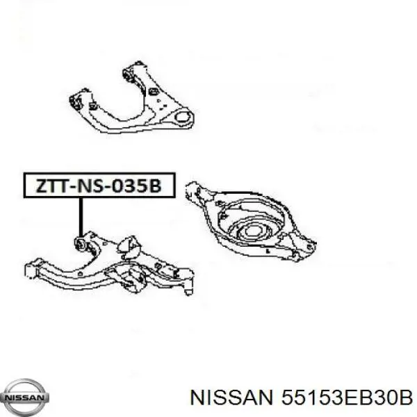 Do koszyka 55153EB30B Nissan/Infiniti Silentblock wahacza tylnego dolnego