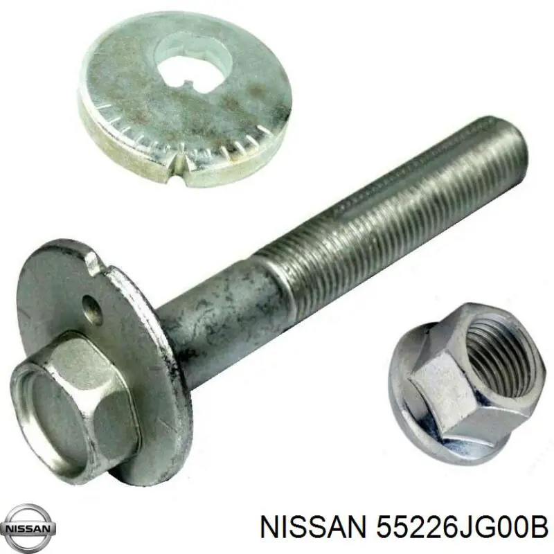 Do koszyka 55226JG00B Nissan/Infiniti Śruba tylnego wahacza podłużnego (dla zbieżności)