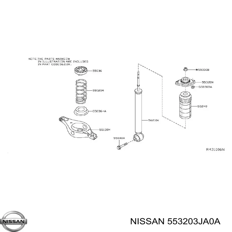 Poduszka amortyzatora tylnego Nissan/Infiniti 553203JA0A cena, od 73,02 USD