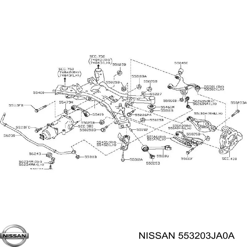 553203JA0A Nissan/Infiniti Poduszka amortyzatora tylnego