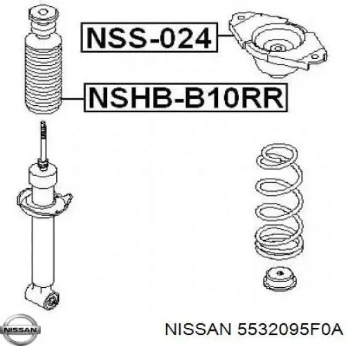 Do koszyka 5532095F0A Nissan/Infiniti Poduszka amortyzatora tylnego