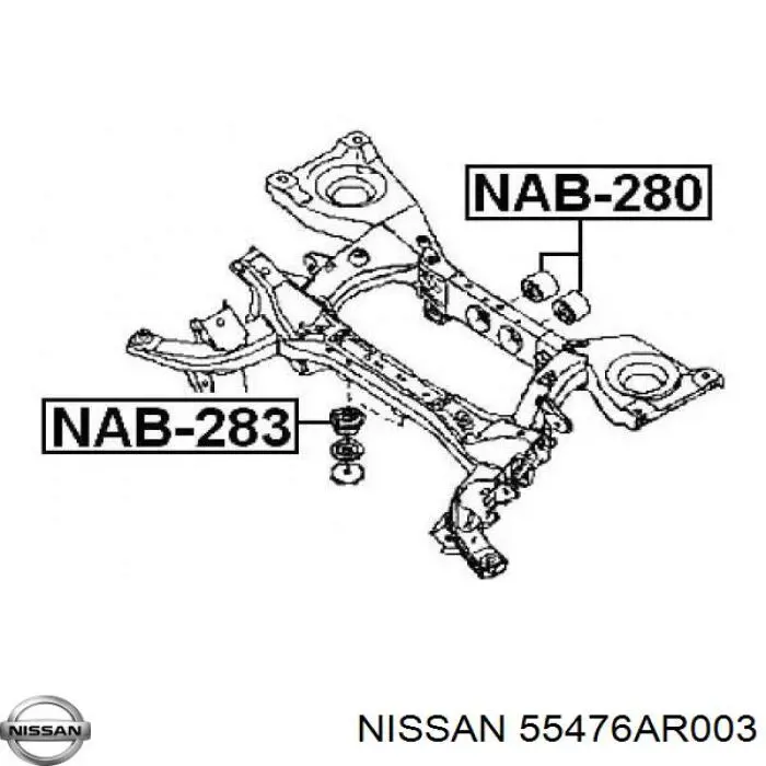 Do koszyka 55476AR003 Nissan/Infiniti Silentblock tylnej belki