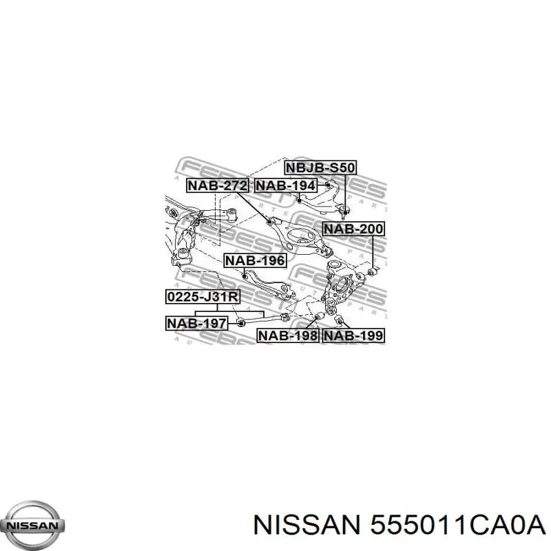 555011CA0A Nissan/Infiniti Wahacz  zawieszenia tylnego górny prawy