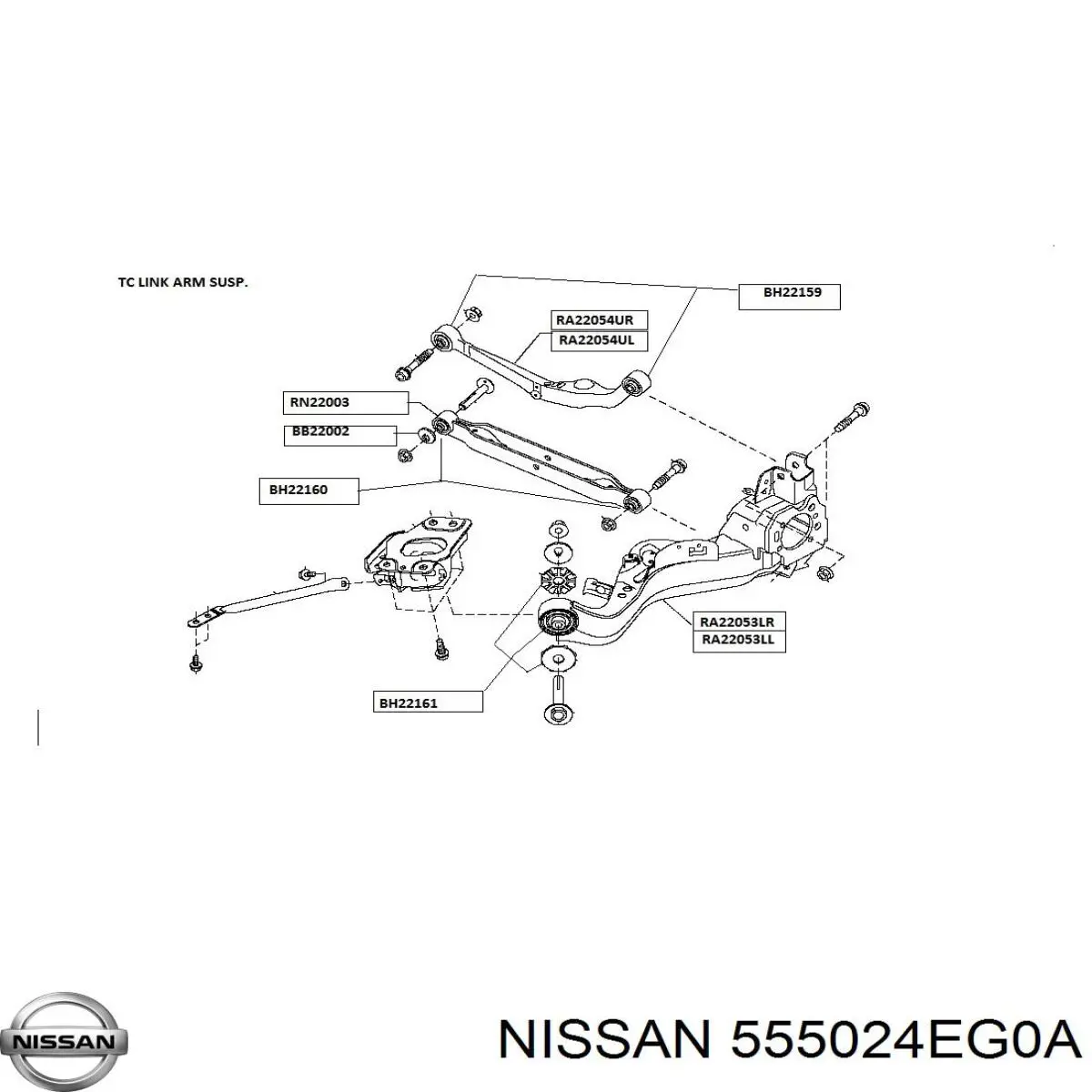 Wahacz (drążek) zawieszenia tylnego podłużny dolny lewy Nissan/Infiniti 555024EG0A cena, od 108,96 USD