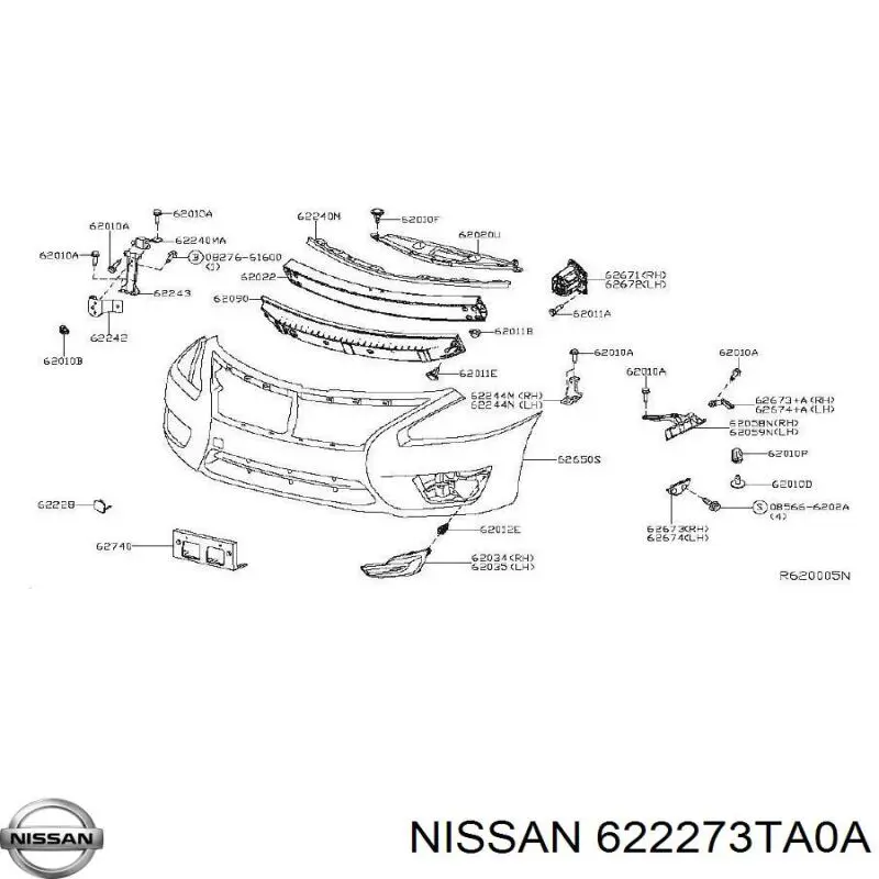 Wspornik zderzaka przedniego lewy Nissan/Infiniti 622273TA0A cena, od 6,14 USD