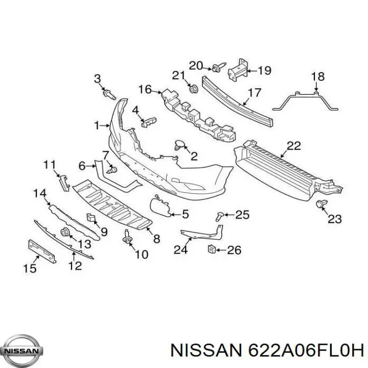 Zaślepka haku holowniczego zderzaka przednia Nissan/Infiniti 622A06FL0H cena, od 6,27 USD