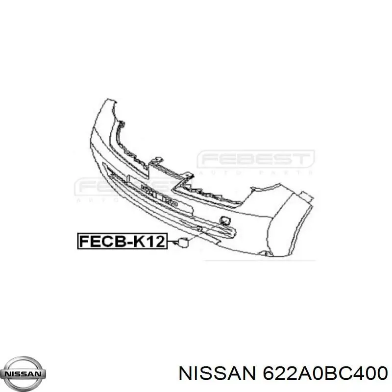 622A0BC400 Nissan/Infiniti Zaślepka haku holowniczego zderzaka przednia