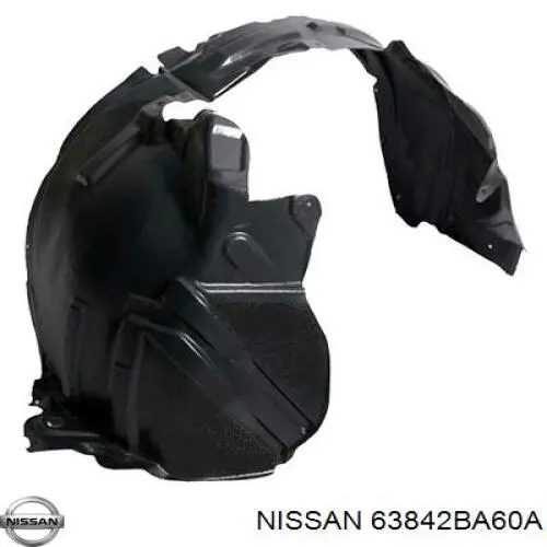 Do koszyka 63842BA60A Nissan/Infiniti Nadkole błotnika przedniego prawe