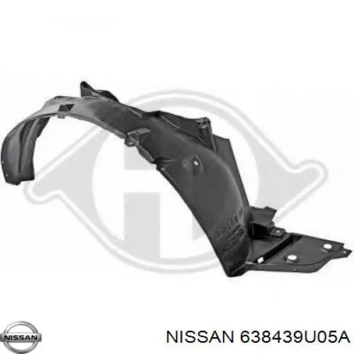 Do koszyka 638439U05A Nissan/Infiniti Nadkole błotnika przedniego lewe