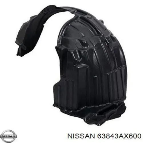 Nadkole błotnika przedniego lewe Nissan/Infiniti 63843AX600 cena, od 24,56 USD