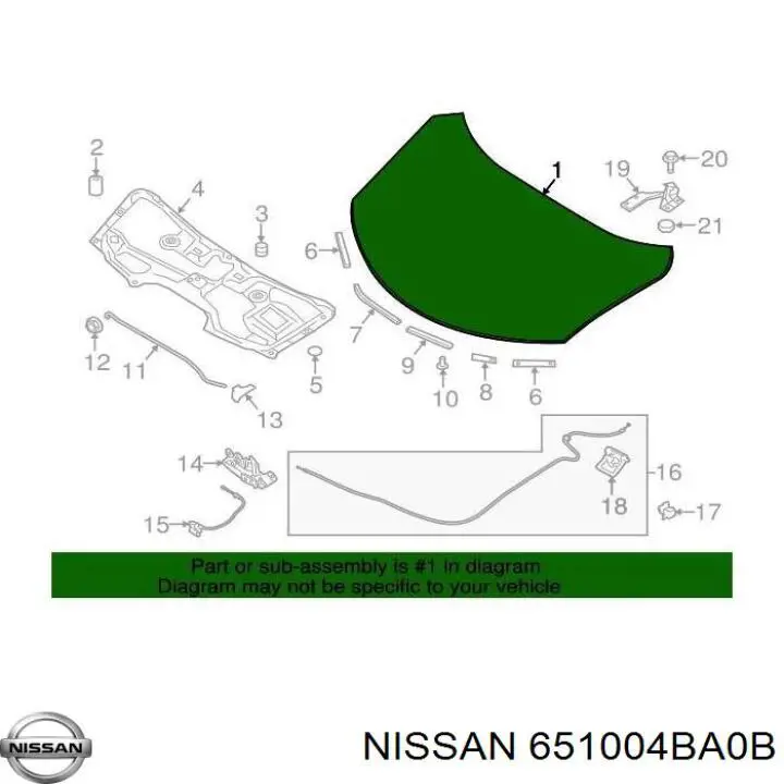 Maska silnika Nissan/Infiniti 651004BA0B cena, od 236,99 USD