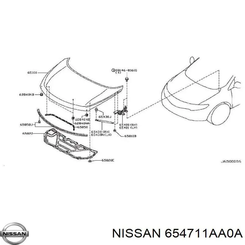 654711AA0A Nissan/Infiniti amortyzator maski