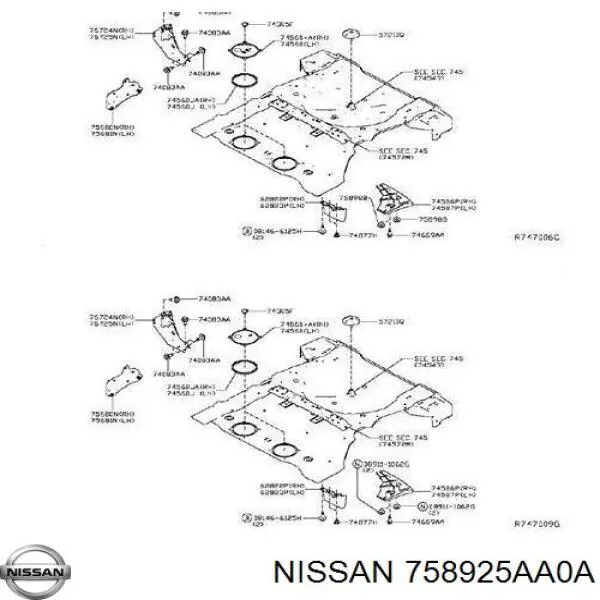758925AA0A Nissan/Infiniti Osłona silnika, miski (przedziału silnika)