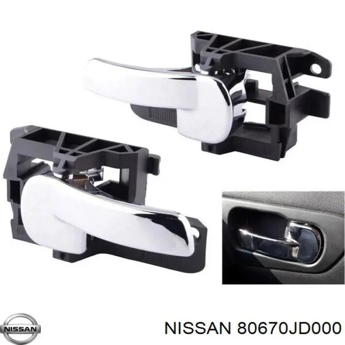 80670JD000 Nissan/Infiniti Klamka drzwi przednich wewnętrzna prawa