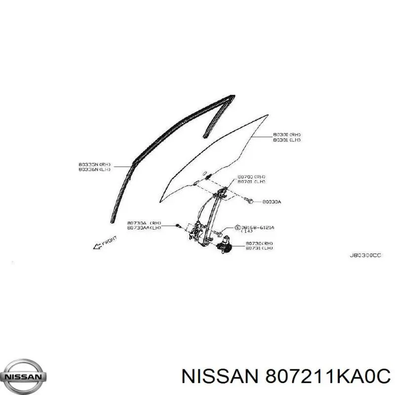 807211KA0C Nissan/Infiniti Mechanizm podnoszenia szyby drzwi przednich lewych