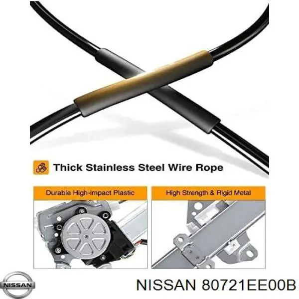 Mechanizm podnoszenia szyby drzwi przednich lewych do Nissan Tiida  C11X