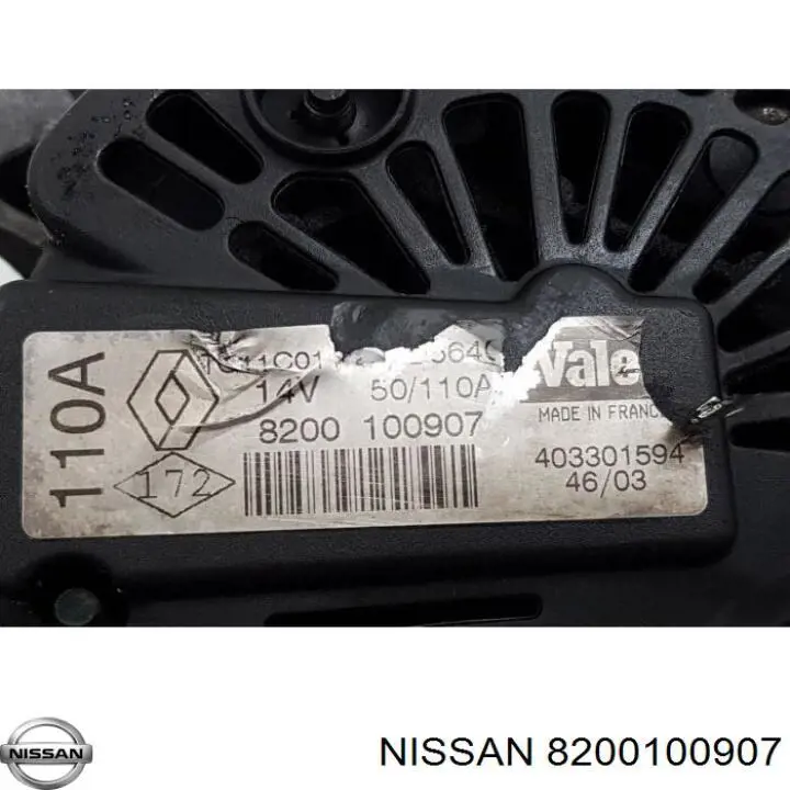 Alternator Nissan/Infiniti 8200100907 cena, od 92,03 USD