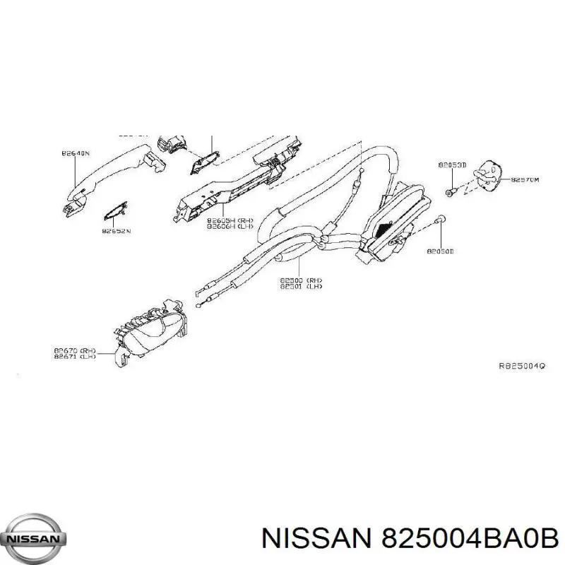 Zamek drzwi tylnych prawych do Nissan Rogue  T32U