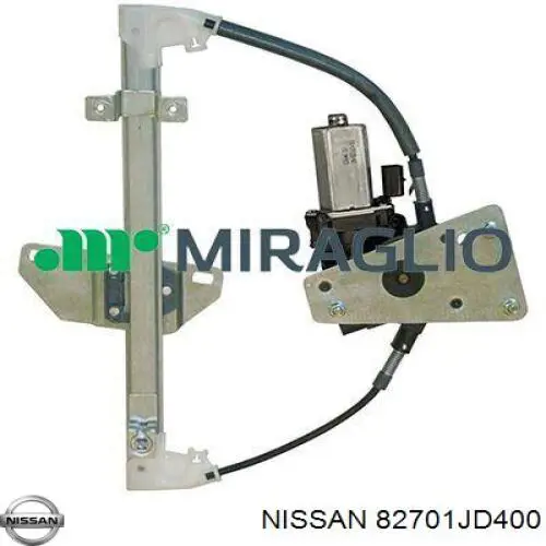Mechanizm podnoszenia szyby drzwi tylnych lewych Nissan/Infiniti 82701JD400 cena, od 42,56 USD